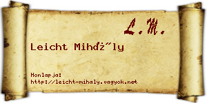 Leicht Mihály névjegykártya