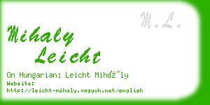 mihaly leicht business card